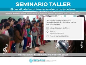 Mañana comienza el Seminario sobre Coros Escolares en la EPP N° 1