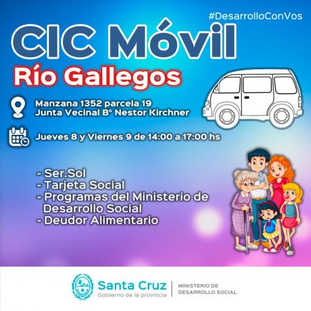 El CIC Móvil llega al Barrio Néstor Kirchner de Río Gallegos