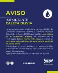 Comunicado de Servicios Públicos para Caleta Olivia