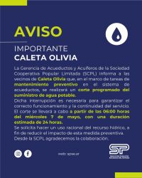 Interrupción del suministro hídrico en Caleta Olivia