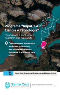 “ImpaCT.AR Ciencia y Tecnología”: Santa Cruz avanza en un proyecto de relevamiento de problemáticas territoriales