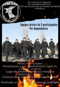 La División Guardia Infantería de Río Gallegos realizará una carrera por su 18° Aniversario