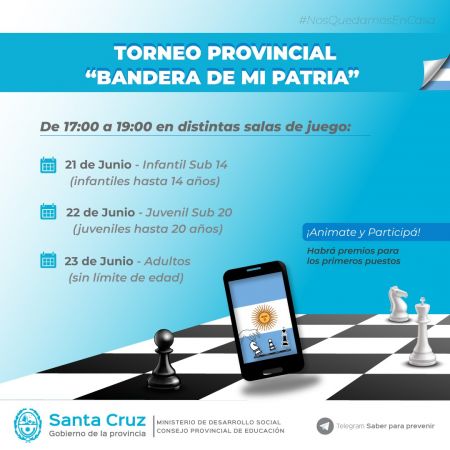 Sigue la Escuela de Ajedrez virtual y se espera el Torneo “Bandera de mi Patria”