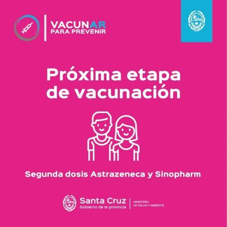 Vacunar para prevenir: Continúa habilitado el turnero para la aplicación de segundas dosis de Astrazeneca y Sinopharm