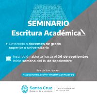 Educación impulsa el dictado del Seminario de Escritura Académica