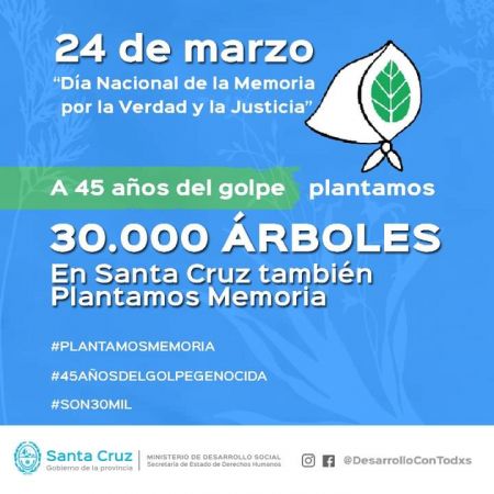 24 de marzo: En Santa Cruz Plantamos Memoria