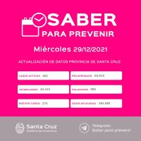 Saber Para Prevenir | Informe Epidemiológico | Miércoles 29 de diciembre