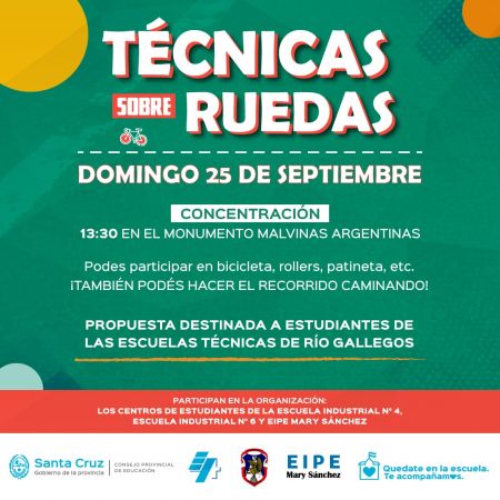 Invitan a estudiantes de la ETP a participar de la propuesta Técnica Sobre Ruedas