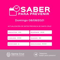 Saber Para Prevenir | Informe Epidemiológico | Domingo 8 de agosto