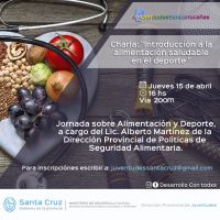 Inscripciones abiertas para la charla “Introducción a la alimentación saludable en el deporte”