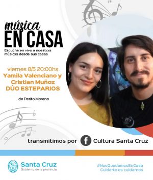 “Música en Casa”: Presenta este viernes al “Dúo Estepario” en concierto