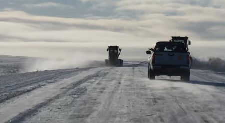 Viales realizaron fuerte operativo de despeje tras intensas nevadas en RN3
