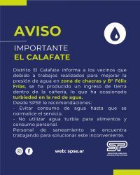 El Calafate: Comunicado de Servicios Públicos