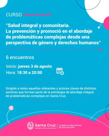 Dictarán curso sobre Salud Integral y Comunitaria