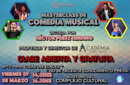 Brindarán una Masterclass de comedia musical en el Complejo Cultural