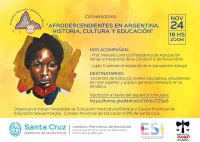 Invitan al conversatorio &quot;Afrodescendientes en Argentina. Historia, Cultura y Educación&quot;