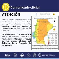Recomiendan precaución ante fuertes vientos y tramos comprometidos