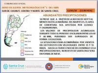 Alerta Meteorológico para el Centro y Norte de Santa Cruz