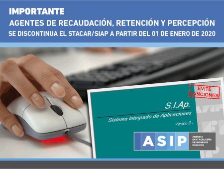 ASIP discontinúa el uso de STACAR para los agentes de recaudación, retención y percepción