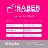 Saber Para Prevenir | Informe Epidemiológico | Martes 17 de agosto