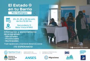 “El Estado en tu Barrio” llegará al Secundario Nº 11 de Río Gallegos