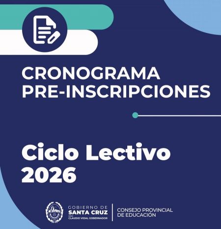 Cronograma de pre-inscripciones a los distintos niveles y modalidades para el Ciclo Lectivo 2026