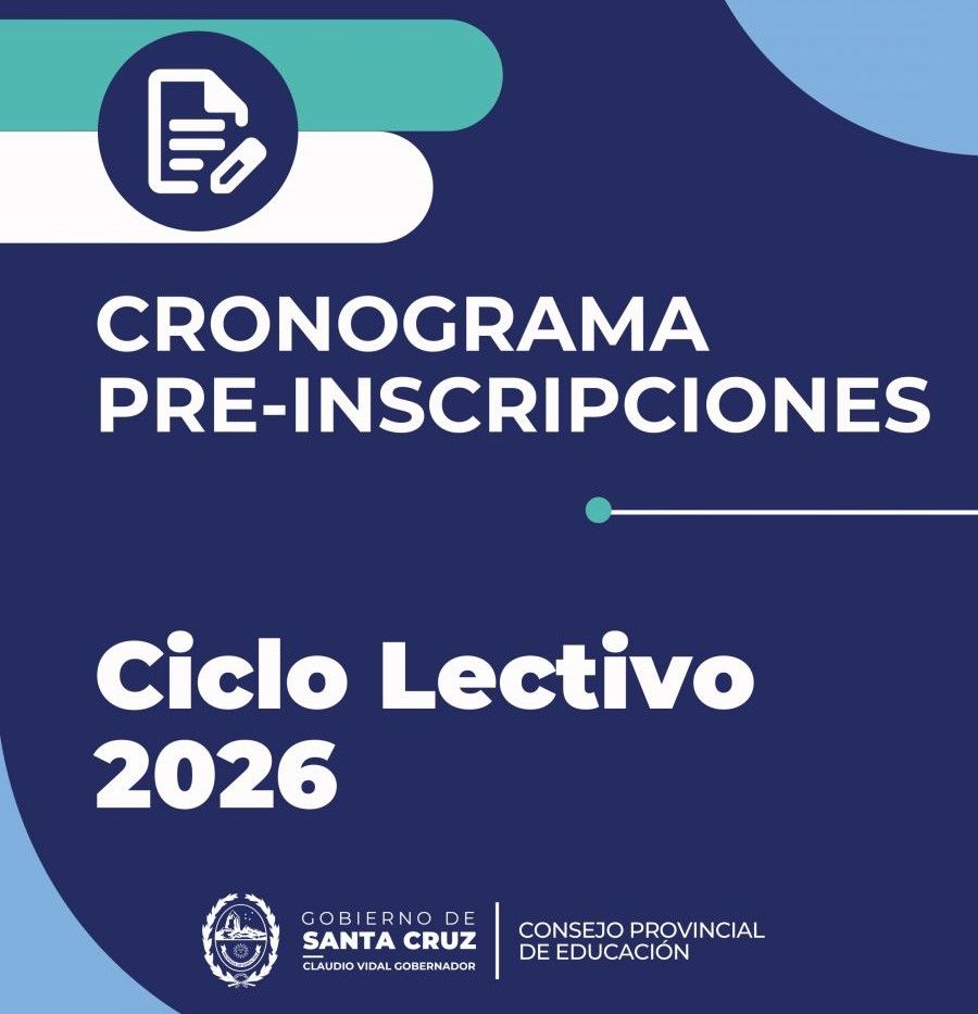 Cronograma de pre-inscripciones a los distintos niveles y modalidades para el Ciclo Lectivo 2026