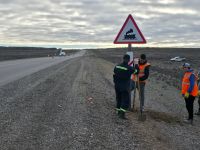 Colocan cartelería en RN 3 en cercanías a Jaramillo. 