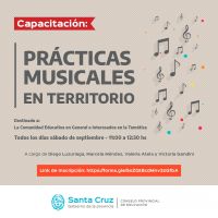 Dictarán la capacitación “Prácticas Musicales en Territorio” en Santa Cruz