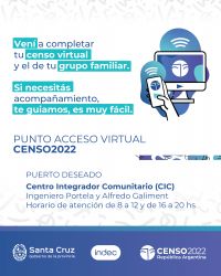 Censo 2022: Se suma Punto de Acceso Virtual en Puerto Deseado