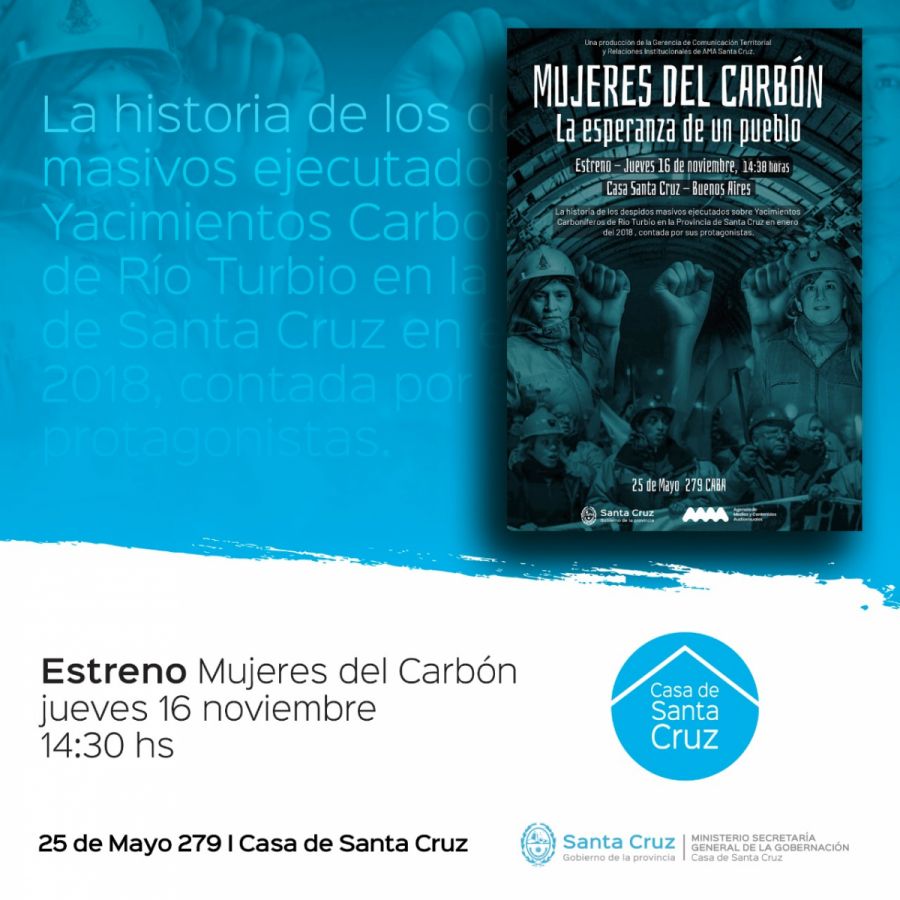 Este jueves se estrena el documental "Las Mujeres del Carbón" en Casa de Santa Cruz