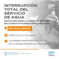 Se anuncian cortes de agua en Río Gallegos