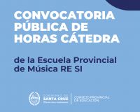 Convocatoria pública para la cobertura de Horas Cátedra Escuela Provincial de Música Re Si