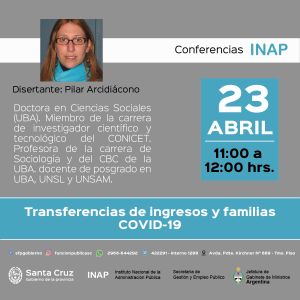 Mañana se realizará la videoconferencia &quot;Transferencias de Ingresos y Familias en el contexto de COVID -19&quot;