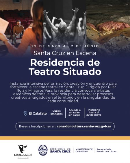 Convocan a actores y actrices a participar de una Residencia Teatral en El Calafate