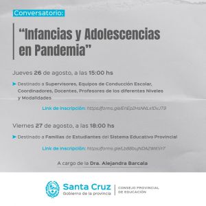 Educación realizará el Conversatorio “Infancias y adolescencias en pandemia”