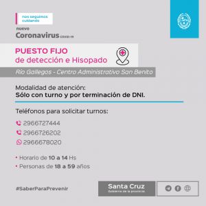 Puestos Fijos de Detección: Se hacen testeos en el Centro Administrativo San Benito y el predio del Colegio Guatemala