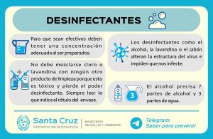 Recomendaciones para el uso de desinfectantes