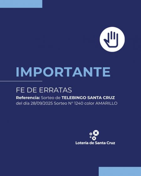 Comunicado de Lotería de Santa Cruz