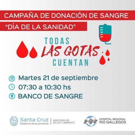 “Todas las gotas cuentan”: Realizarán Campaña de Donación de Sangre en el día de la Sanidad