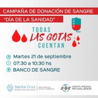 “Todas las gotas cuentan”: Realizarán Campaña de Donación de Sangre en el día de la Sanidad