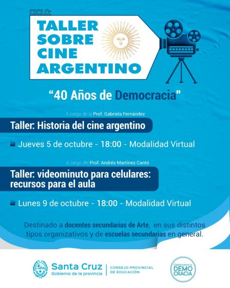 Se realizará el Ciclo Taller sobre Cine Argentino: “40 Años de Democracia”