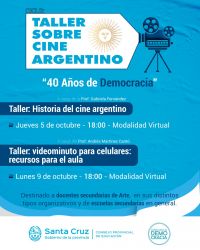 Se realizará el Ciclo Taller sobre Cine Argentino: “40 Años de Democracia”