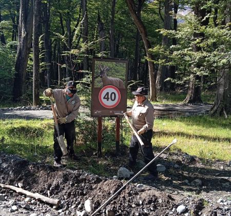 Se inició la instalación de nueva cartelería en la Reserva Provincial Lago del Desierto