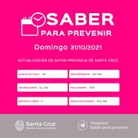 Saber Para Prevenir | Informe Epidemiológico | Domingo 31 de octubre