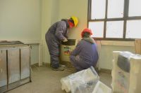 Tareas de mantenimiento en el sistema de calefacción de la Escuela Industrial N° 4