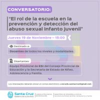 Conversatorio: “El rol de la escuela en la prevención y detección del abuso sexual infantojuvenil”