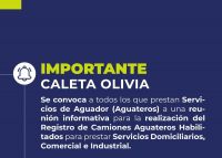 Comunicado de Servicios Públicos de Caleta Olivia