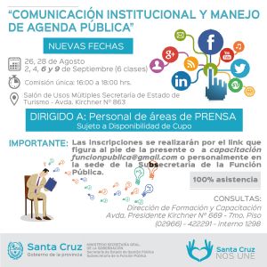 Inscripciones abiertas para el curso “Comunicación Institucional y Agenda Pública”