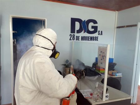 Concretaron tareas de desinfección en oficinas de Distrigas en 28 de Noviembre